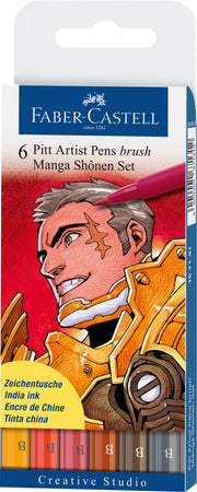 6 Rotuladores Pitt Artist Pen, Manga Shônen Creative Studio