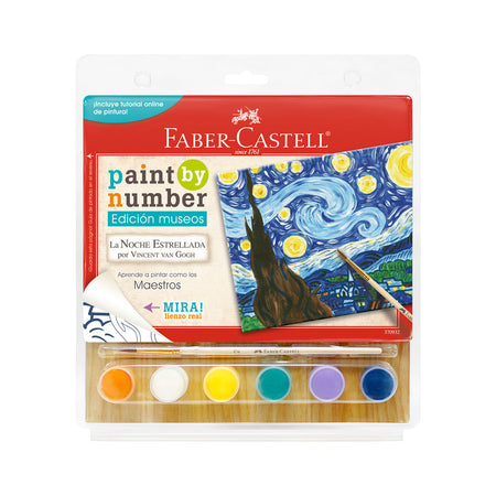 Paint by Number Noche Estrellada de Van Gogh + 6 acrílicos
