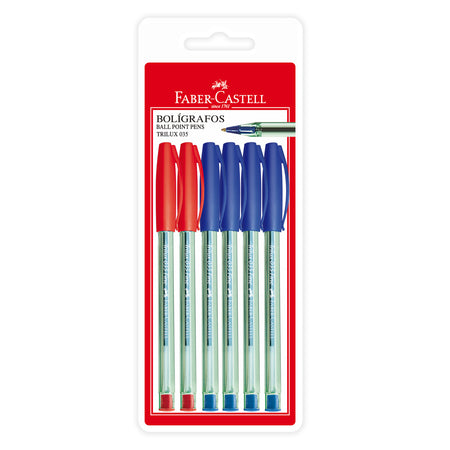 Lapiceros Trilux 035 F, 4 azules y 2 rojos