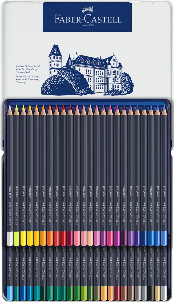 48 Lápices de Color Goldfaber en estuche de metal Creative Studio