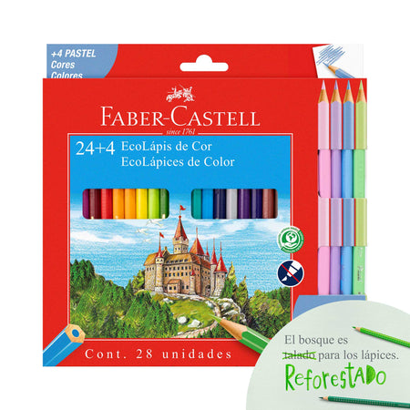 EcoLápices de color x 24 + 4 pastel