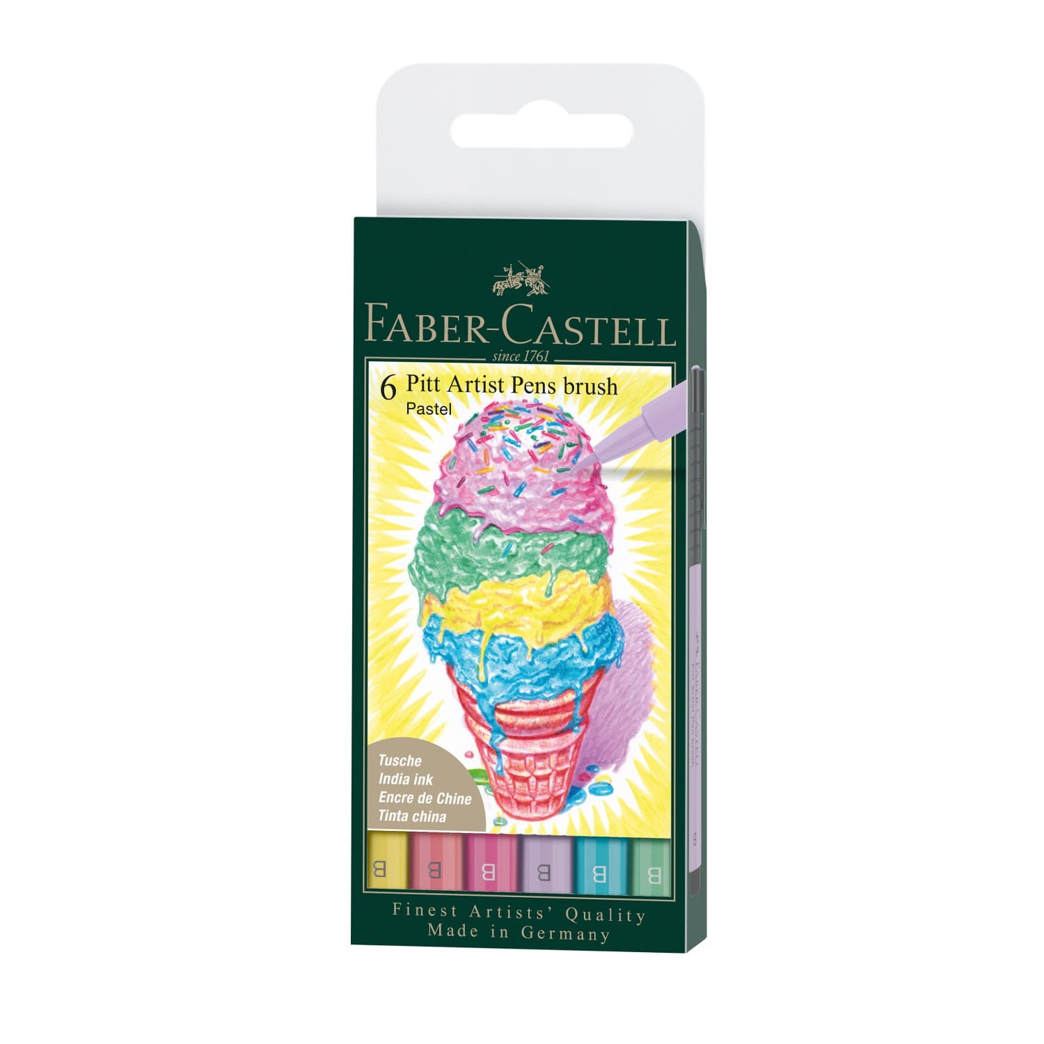 6 rotuladores Pitt Artist Pen Brush, pastel