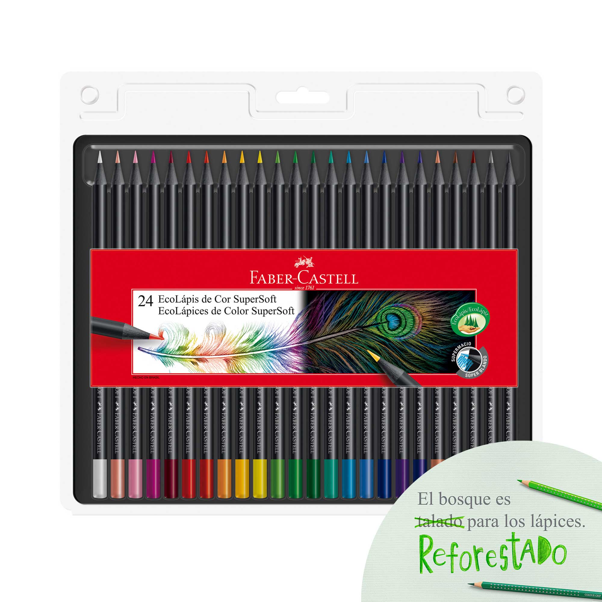 24 EcoLápices de color SuperSoft en estuche