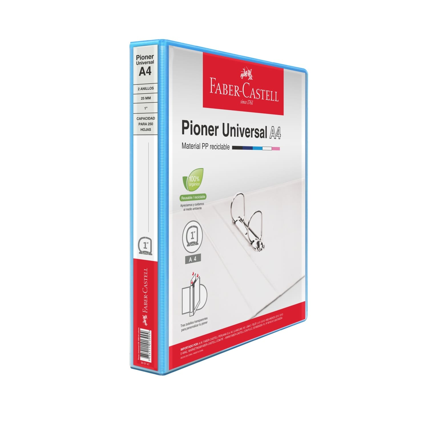 Pioner Universal A4 25mm celeste - Almacena hasta 250 hojas