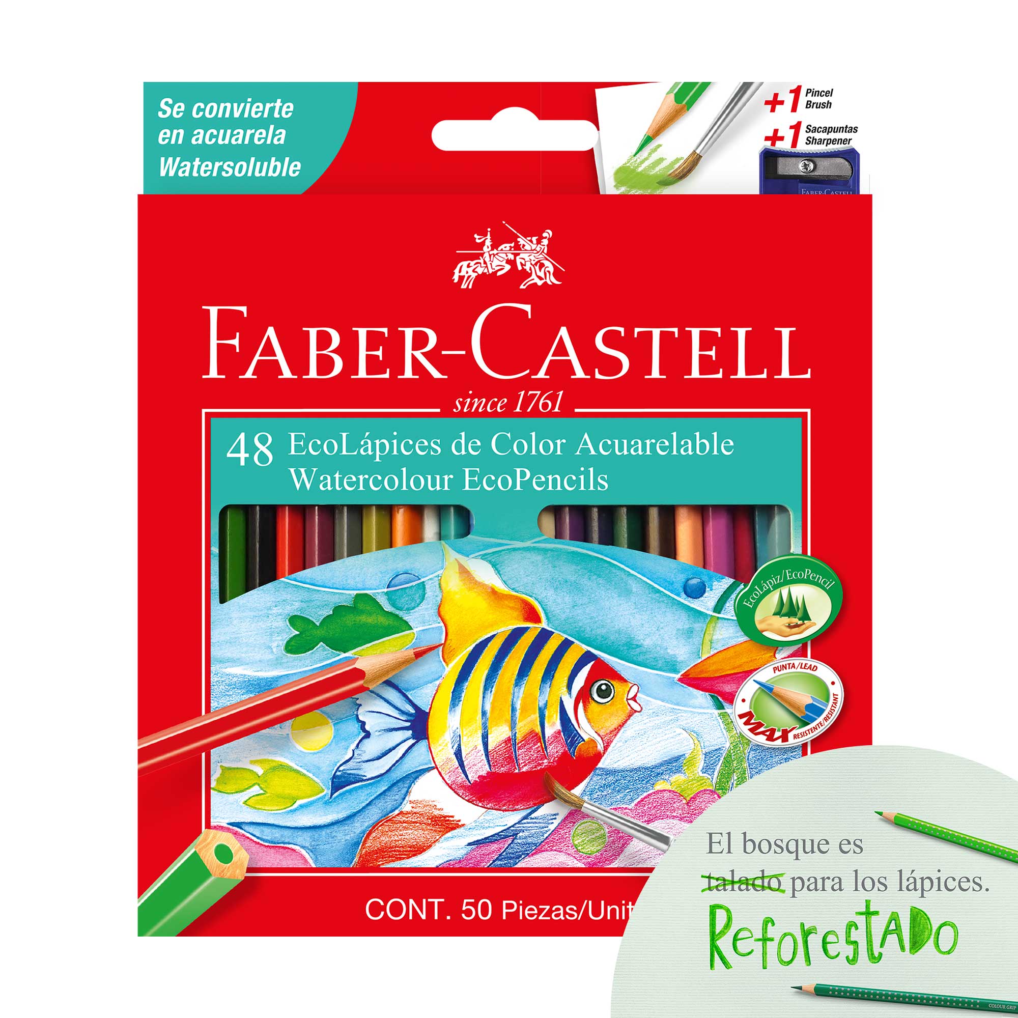 Faber-Castell 110006 Polychromos - Lápices de colores (48 unidades),  estuche de madera con accesorios, impermeable, inastillable, para  profesionales y