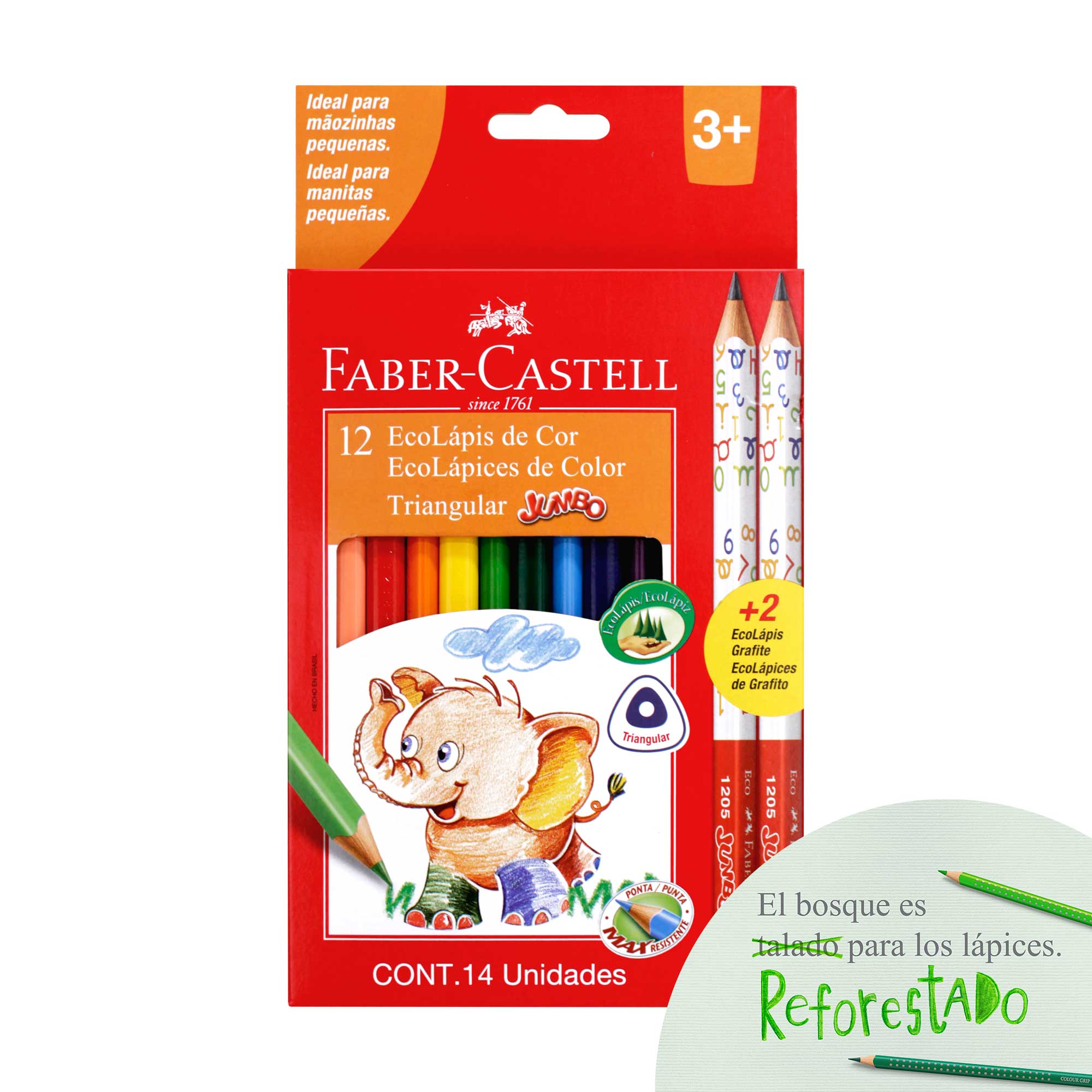 Colores Faber-Castell Ecolápices SuperSoft x 12 + 2 Ecolápices de Grafito