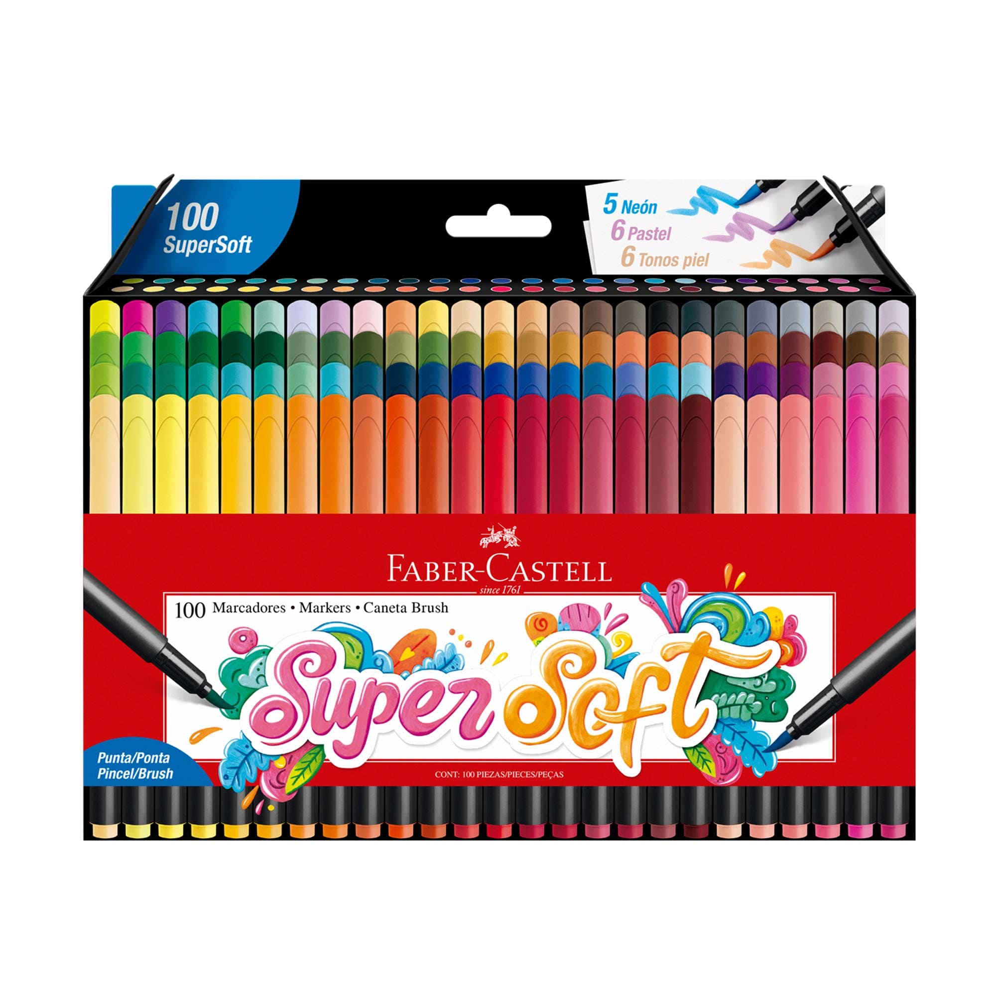 100 Plumones SuperSoft punta pincel para lettering