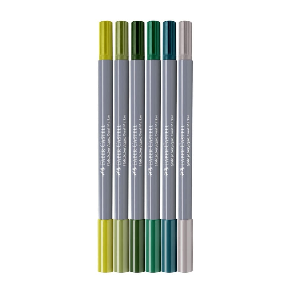 6 Goldfaber Aqua Dual Markers Jungle para Lettering | Doble punta