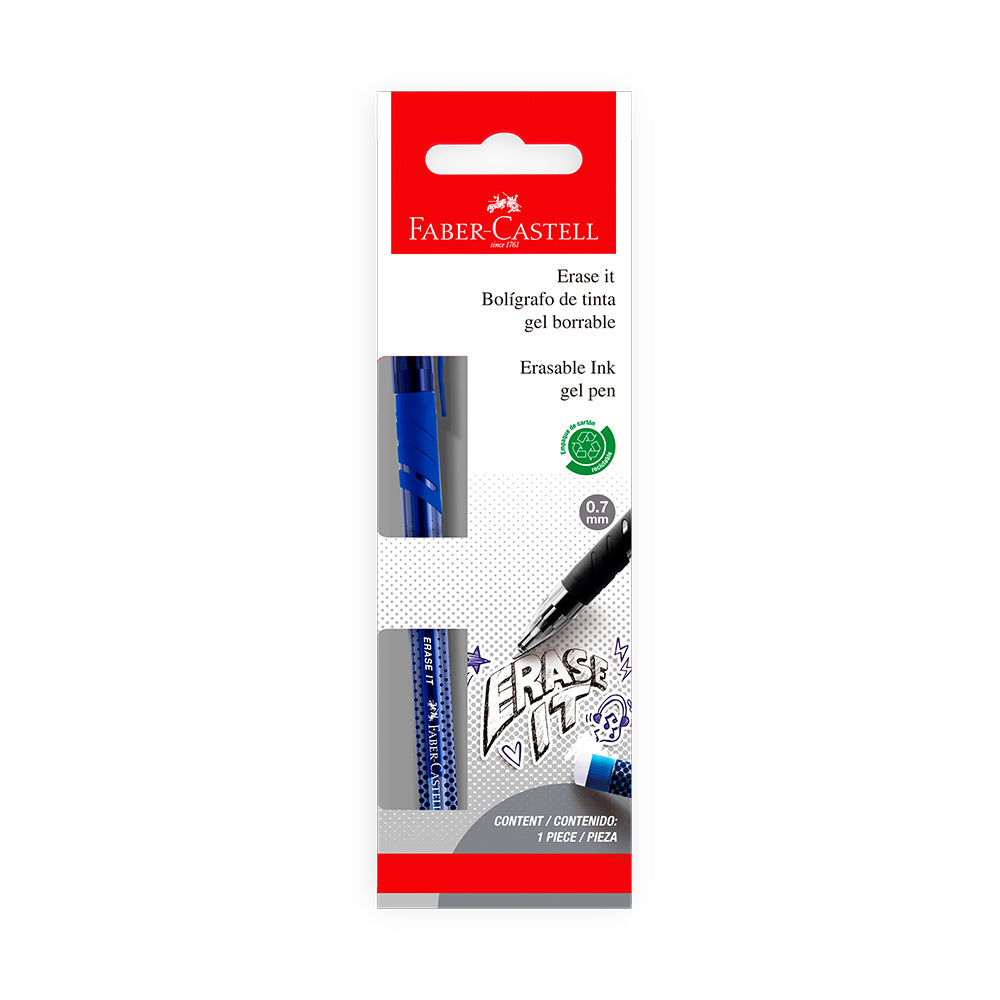 Lapicero borrable Erase it coinyectado azul FaberCastell Perú