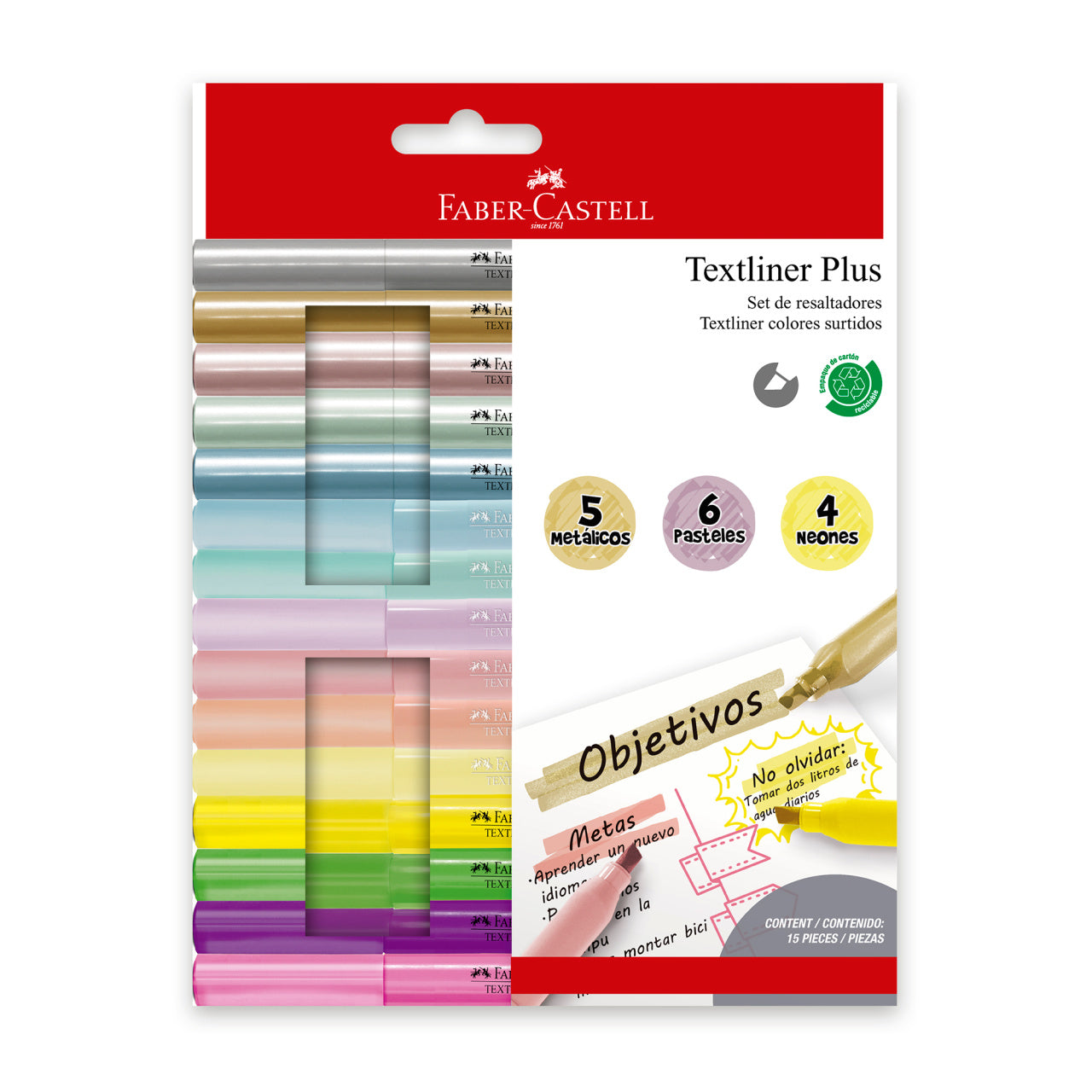 Hermanos Alegrarse tugurio Resaltadores Textliner Plus x 15 colores en empaque de cartón –  Faber-Castell Perú