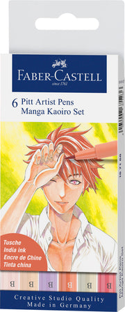 6 Rotuladores  Pitt Artist Pen Brush - Set Manga Kaoiro Creative Studio