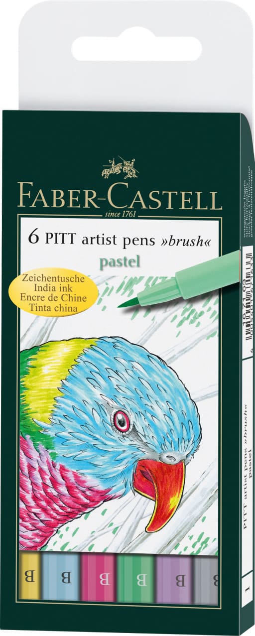 6 rotuladores Pitt Artist Pen Brush, pastel