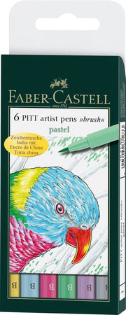 6 rotuladores Pitt Artist Pen Brush, pastel
