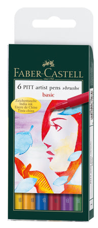 6 rotuladores Pitt Artist Pen Brush, básicos