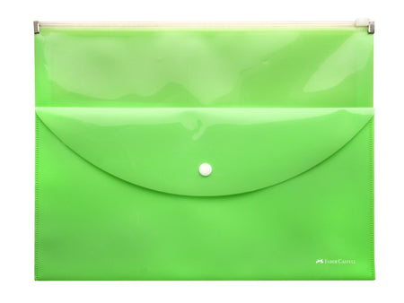 Sobre porta documentos con bolsillo verde