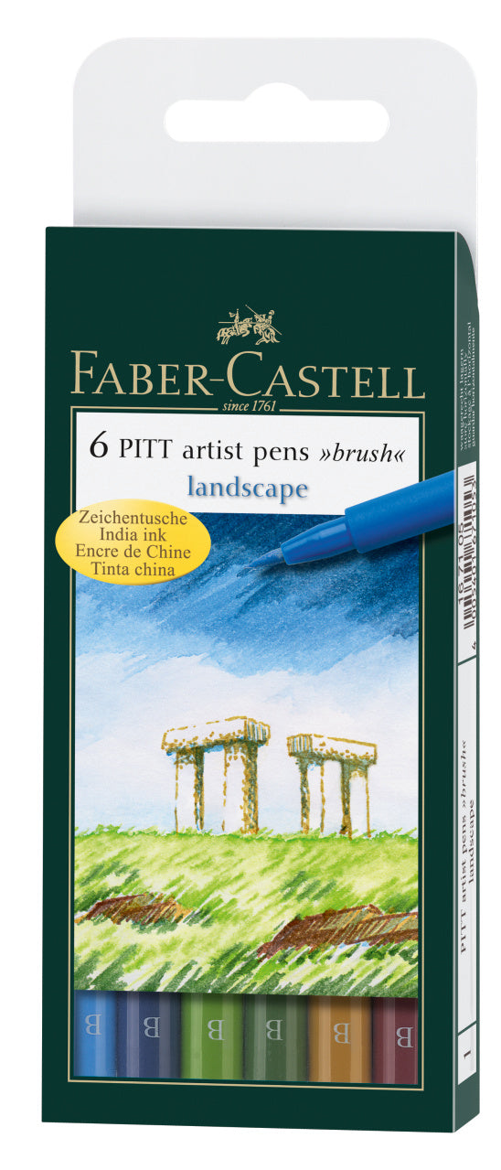 6 rotuladores Pitt Artist Pen Brush, paisaje