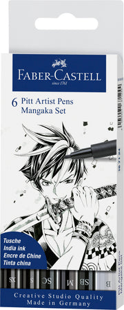 6 Rotuladores Pitt Artist Pen - Set Mangaka (Manga) Creative Studio