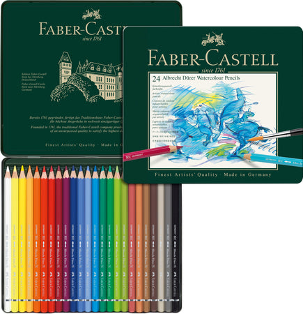 24 Lápices de color acuarelables Albrecht Dürer - Estuche de metal –  Faber-Castell Perú