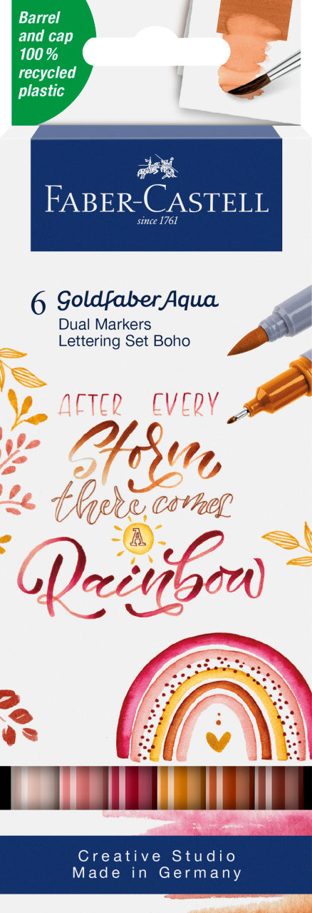 6 Goldfaber Aqua Dual Markers BoHo para Lettering | Doble punta