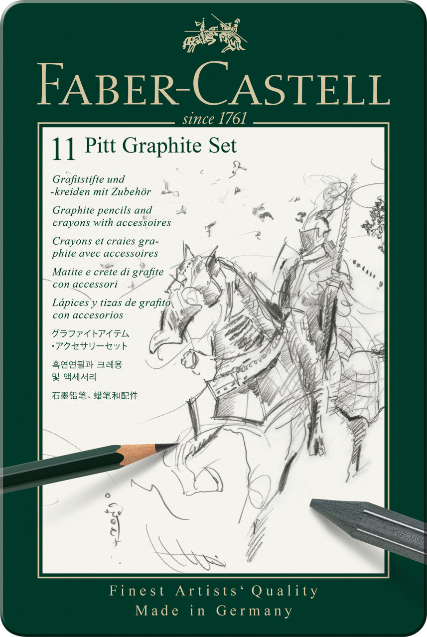 11 piezas Pitt Grafito en estuche de metal