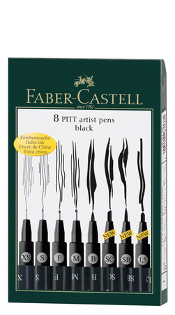 8 rotuladores Pitt Artist Pen, color 199 negro