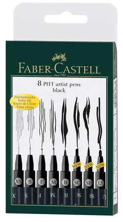 8 rotuladores Pitt Artist Pen, color 199 negro