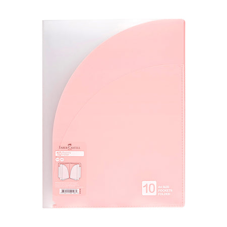 Folder A4 10 bolsillos rosado