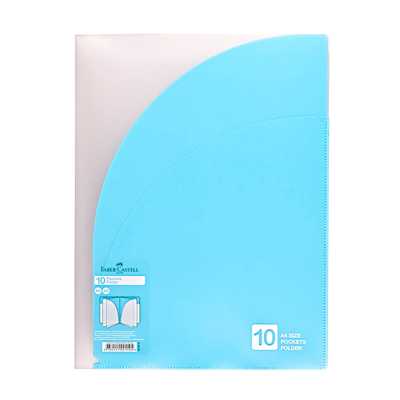 Folder A4 10 bolsillos azul