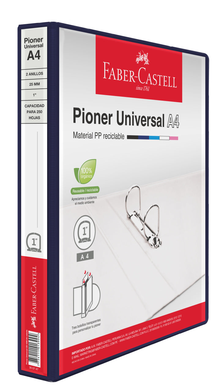 Pioner Universal A4 25mm azul - Almacena hasta 250 hojas