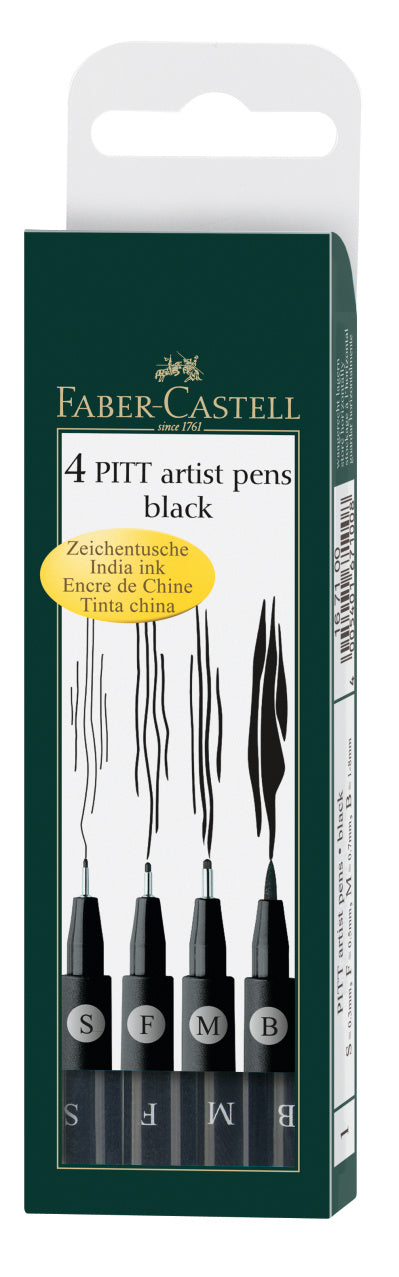 4 Rotuladores Pitt Artist Pen, negro