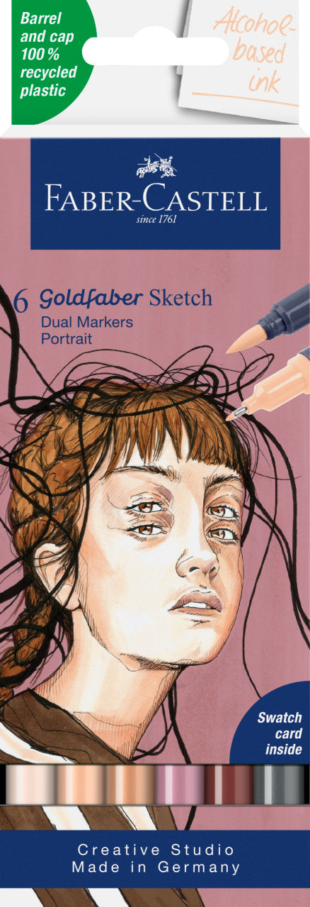 6 Goldfaber Sketch Dual Markers Retrato | Doble punta