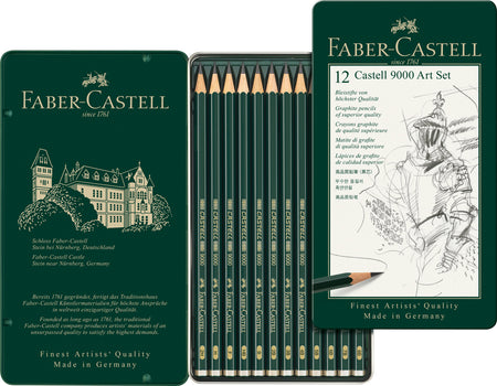 Juego de Dibujo con 12 lápices Castell 9000, 8B-2H