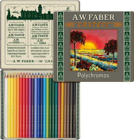 Material Bellas Artes - Pintura - Estuche de Lápices color POLYCHROMO,  Faber Castell (24 colores)