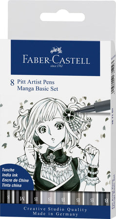 8 Rotuladores Pitt Artist Pen - Set Manga Básico Creative Studio
