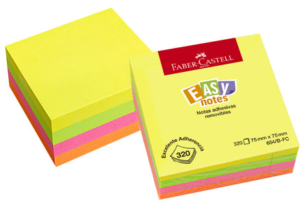 Nota adhesiva Easy Notes 320 hojas colores neón 75x75 mm