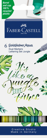 6 Goldfaber Aqua Dual Markers Jungle para Lettering | Doble punta
