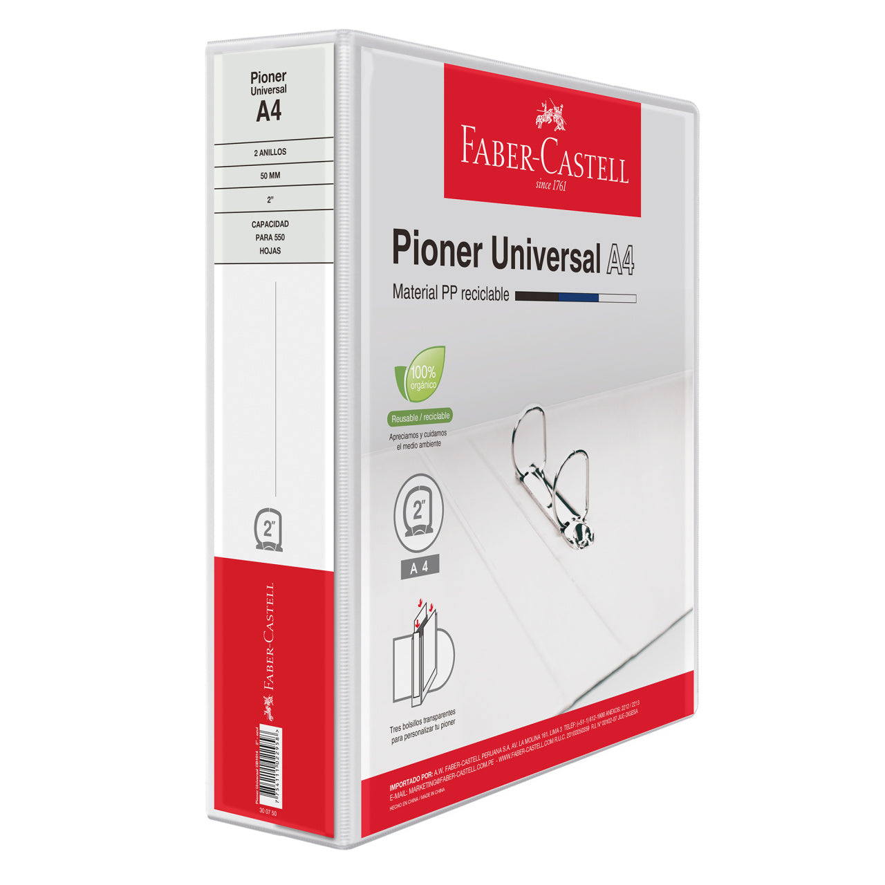 Pioner Universal A4 50mm blanco - Almacena hasta 550 hojas