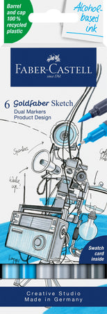 6 Goldfaber Sketch Dual Markers Diseño de producto | Doble punta