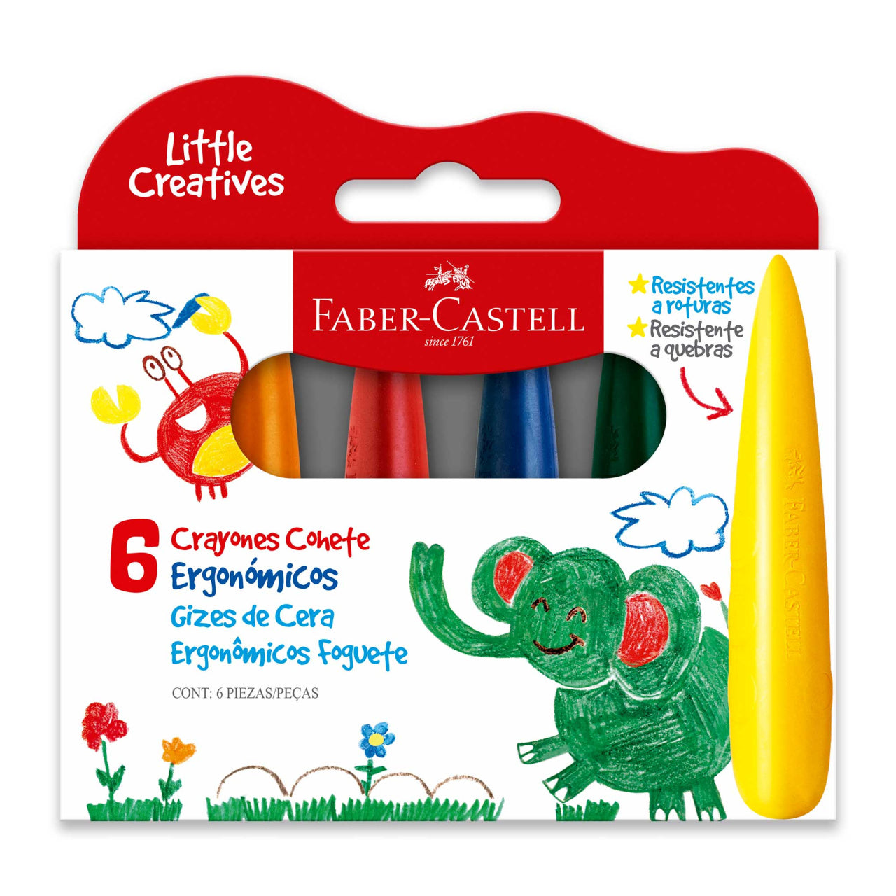 Crayones Cohete Ergonómicos x 6 - Little Creatives