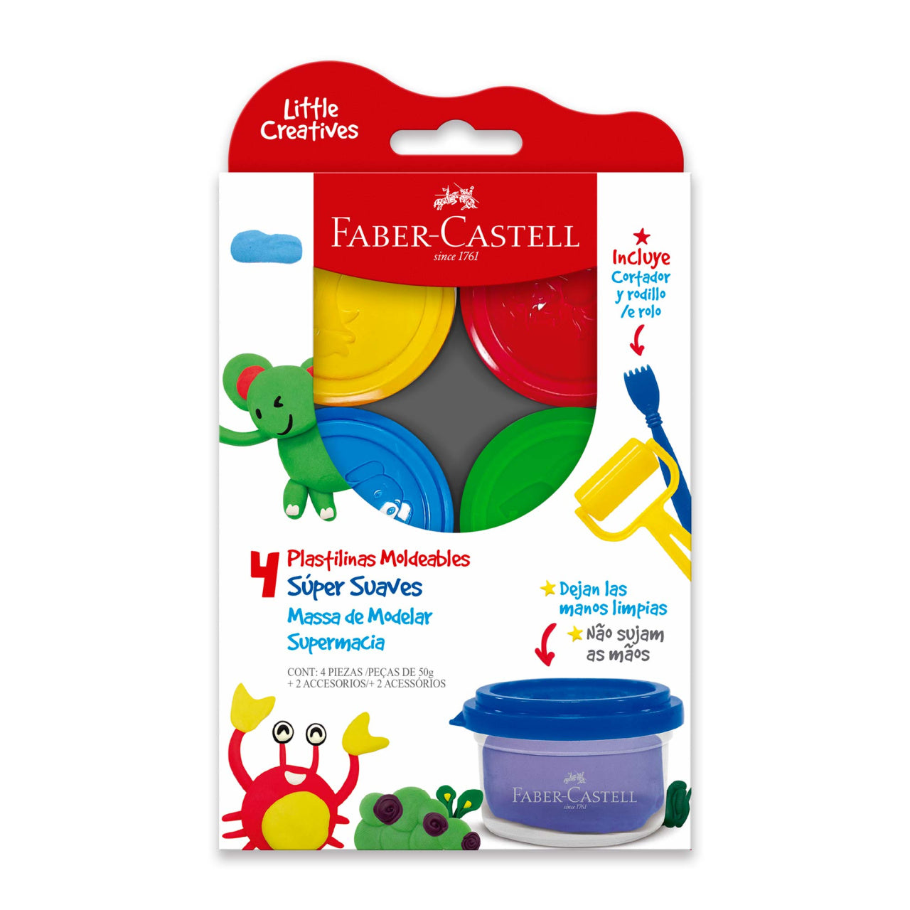 Plastilinas Súper Suaves Estuche x 4 - Little Creatives