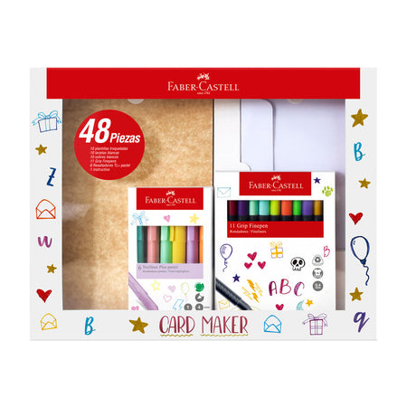 Card Maker - Tarjetería, 11 Grip Finepen, 6 resaltadores pastel
